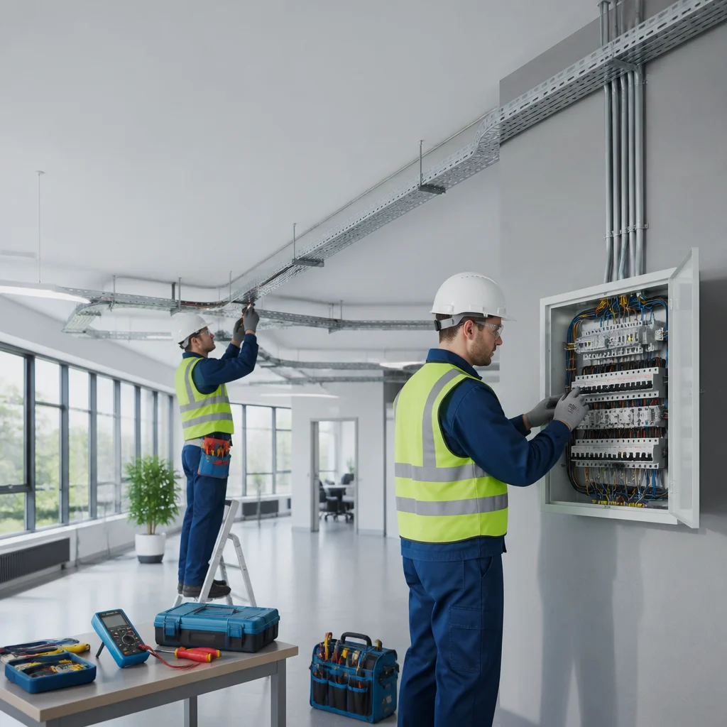 Plano esquemático de distribución eléctrica en tienda